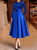 Sequin High Waist Swing Evening Dress Women Sparkling Shiny Cinching Waist Round Neck Formal Gown Wedding Prom Gala Party Dress 2025