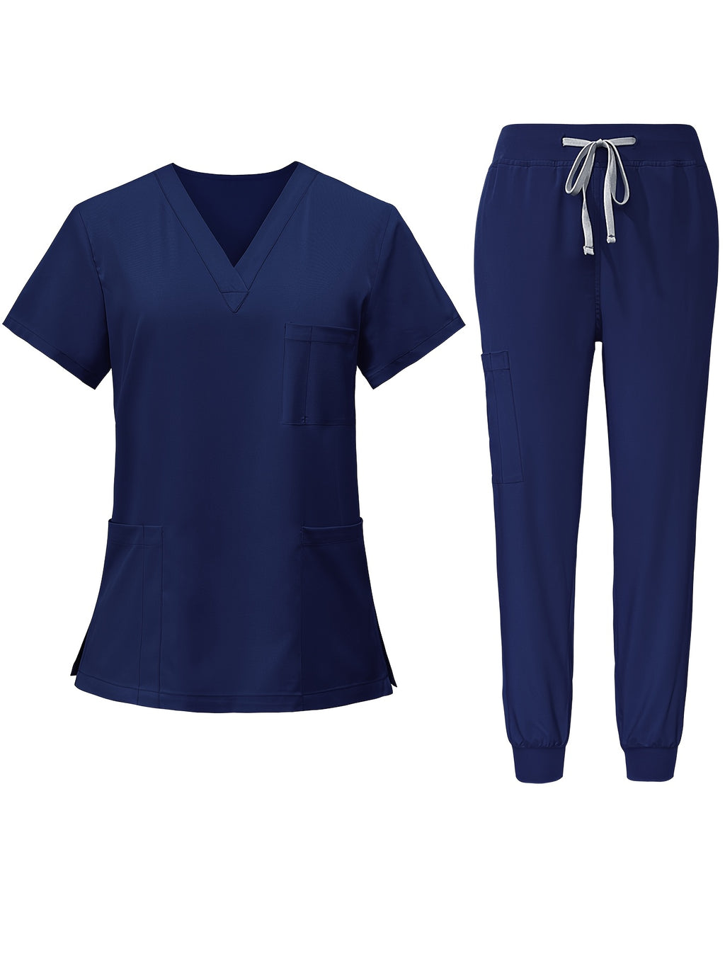2pcs Scrub Suit Set for Women V-Neck Top & Jogger Pants Nursing Uniforms | Ships from US Warehouse