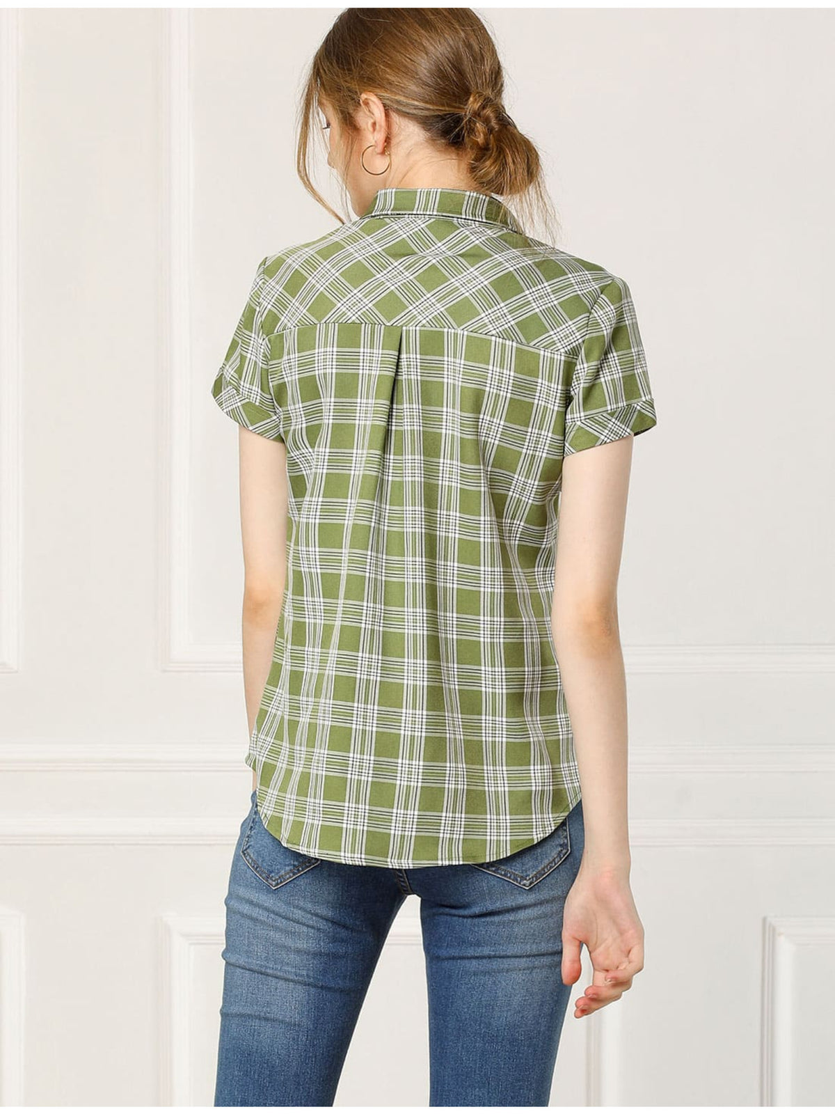 Western Plaid Button Shirt for Women | Classic Flannel Checkered Long Sleeve Top | Casual Country Style Blouse | Machine Washable Women's Plaid Shirt