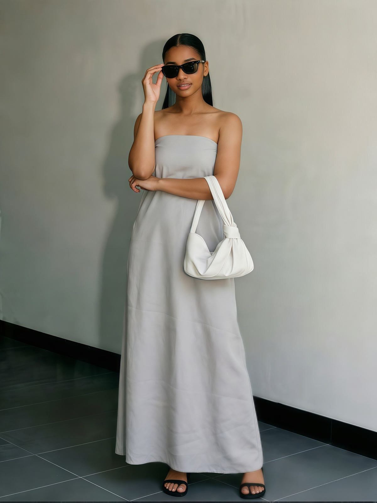 Women's Linen Beach Sundress Backless Sleeveless Wrap High Waist A-Line Flowy Casual Summer Vacation Dress