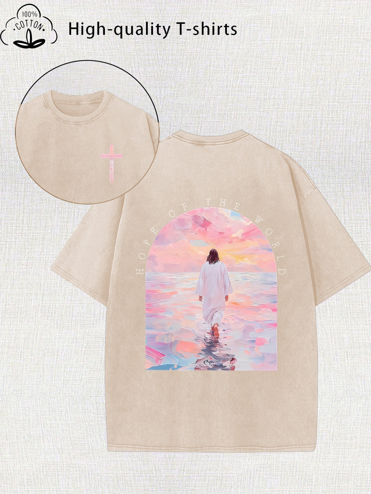 Women's Retro Washed Graphic T-Shirt Loose Fit Crew Neck Short Sleeve Casual Street Style S-XXL