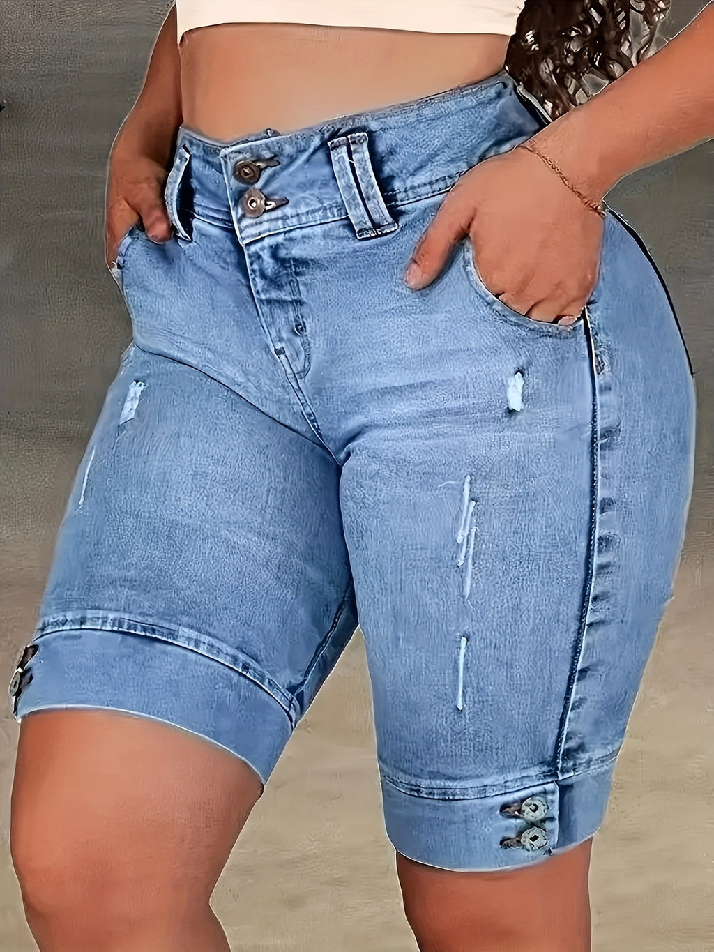 Elastic Waist Denim Shorts for Women - Comfortable Relaxed Fit Pull-On Jean Shorts, Casual Everyday Summer Bottoms with Soft Waistband, Easy Wear Style