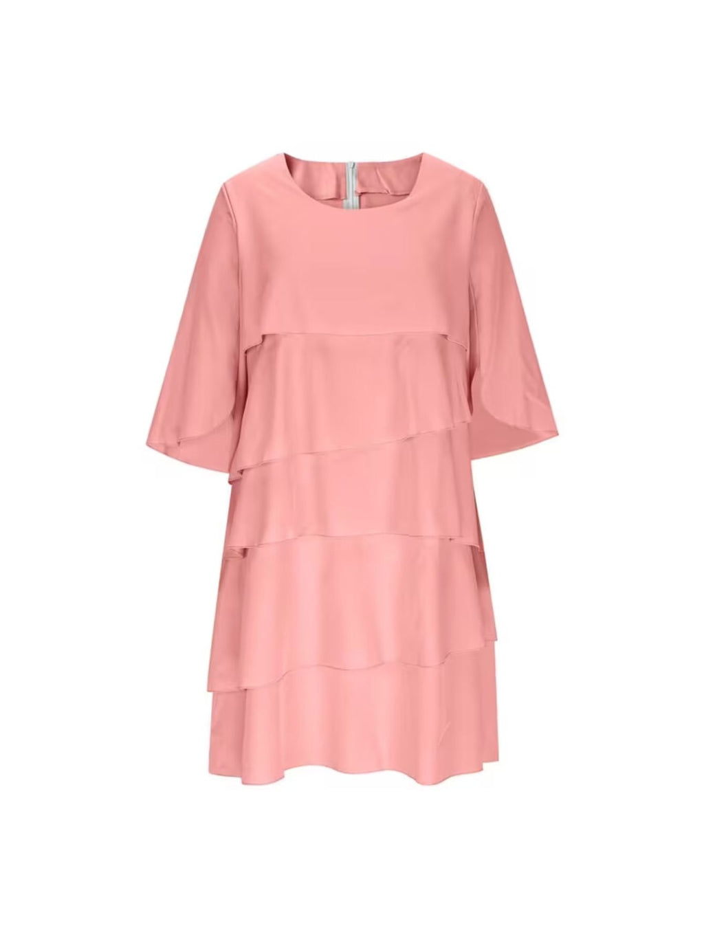 Midi Dress Women Crew Neck Half Sleeve Cake Skirt Patchwork Multicolor Holiday Party Office Wedding Guest S-XXL