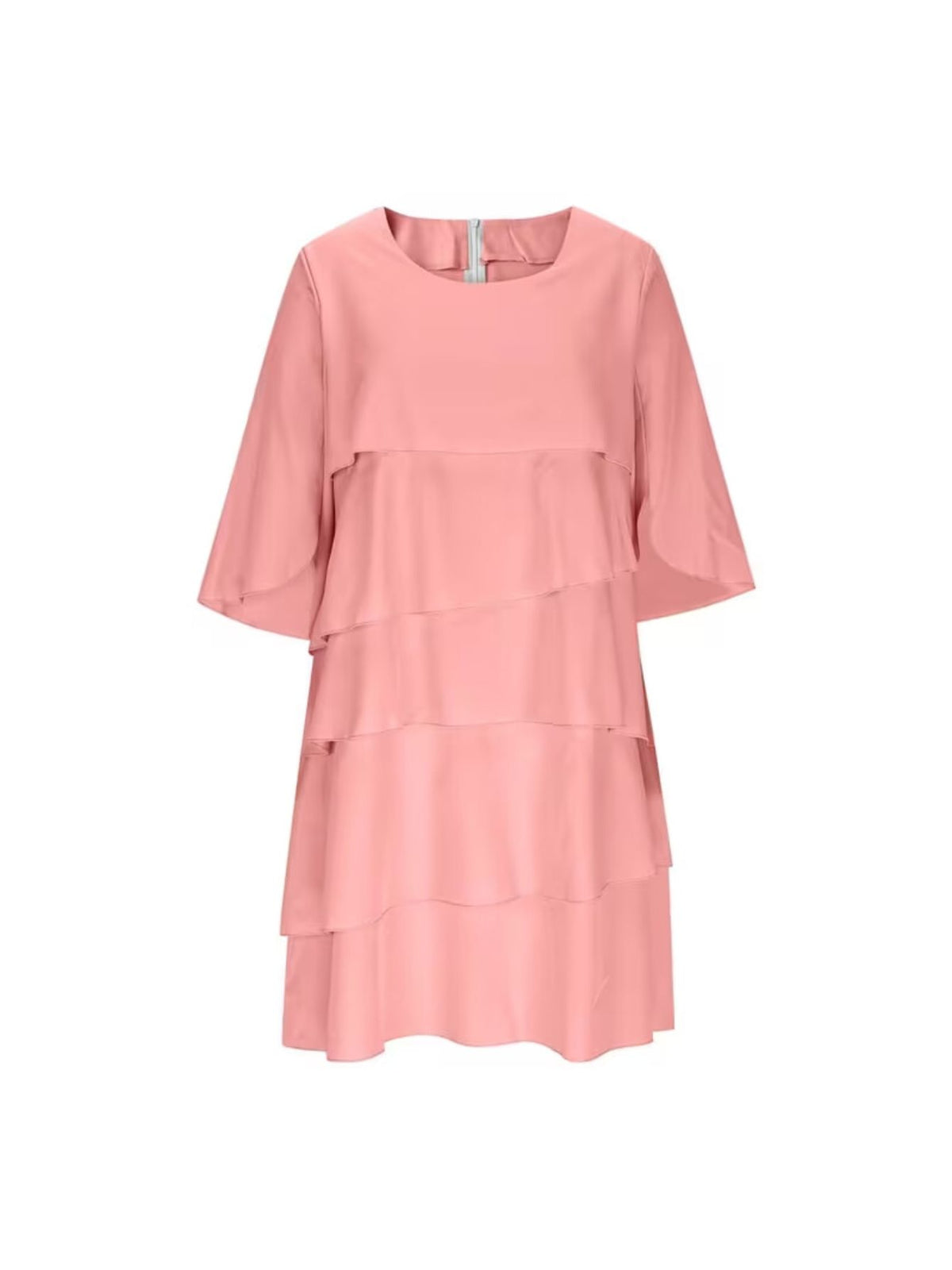 Midi Dress Women Crew Neck Half Sleeve Cake Skirt Patchwork Multicolor Holiday Party Office Wedding Guest S-XXL