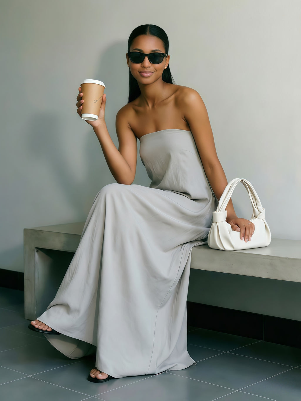 Women's Linen Beach Sundress Backless Sleeveless Wrap High Waist A-Line Flowy Casual Summer Vacation Dress