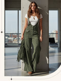 Vintage Fringe Overalls Women Wide Leg Loose Faux Suede Western Boho Festival Country Concert Halloween Costume Outfit