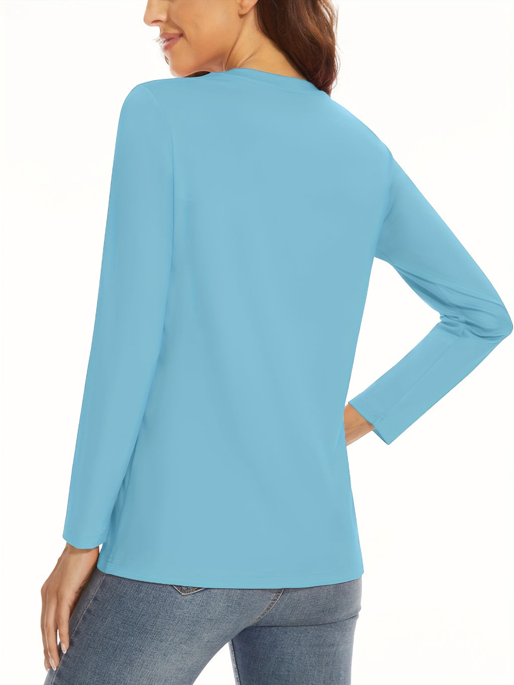 Women's Long Sleeve Active Sports T-Shirt 5-Pack – Moisture-Wicking Yoga Gym Workout Tee Set, Multiple Colors, Casual Everyday Wear