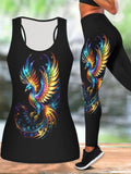 2 Piece Outfit Women Phoenix Print Vest and Pants Set 3D All-Over Print Knit Casual Matching Set Daily Commute Streetwear S-XXL
