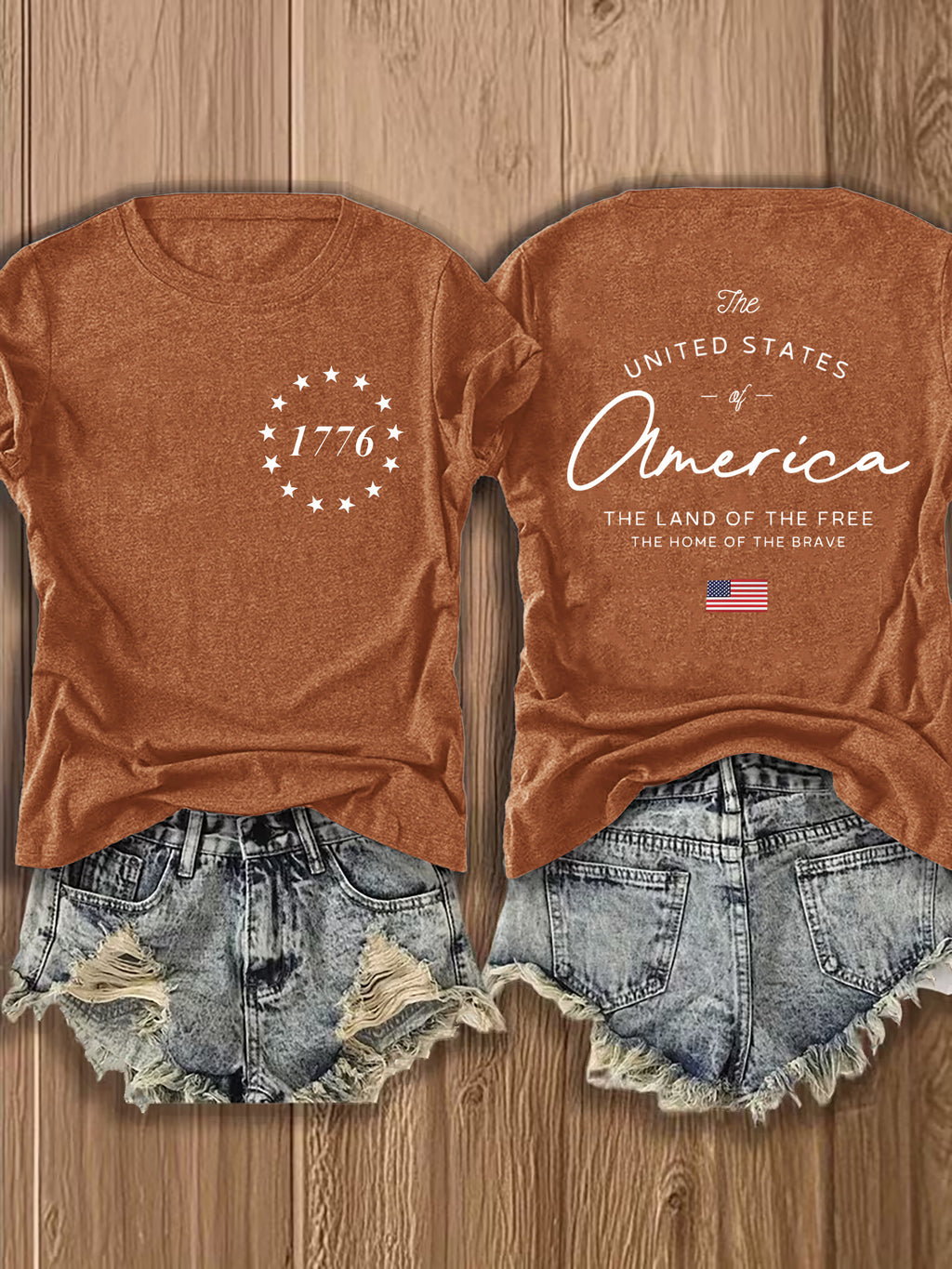 1776 American Flag T-Shirt Women US Patriotic Symbols Short Sleeve Casual Streetwear Blouse 70% Polyester Mid-Stretch Breathable Fourth of July Fall Top S-XXL