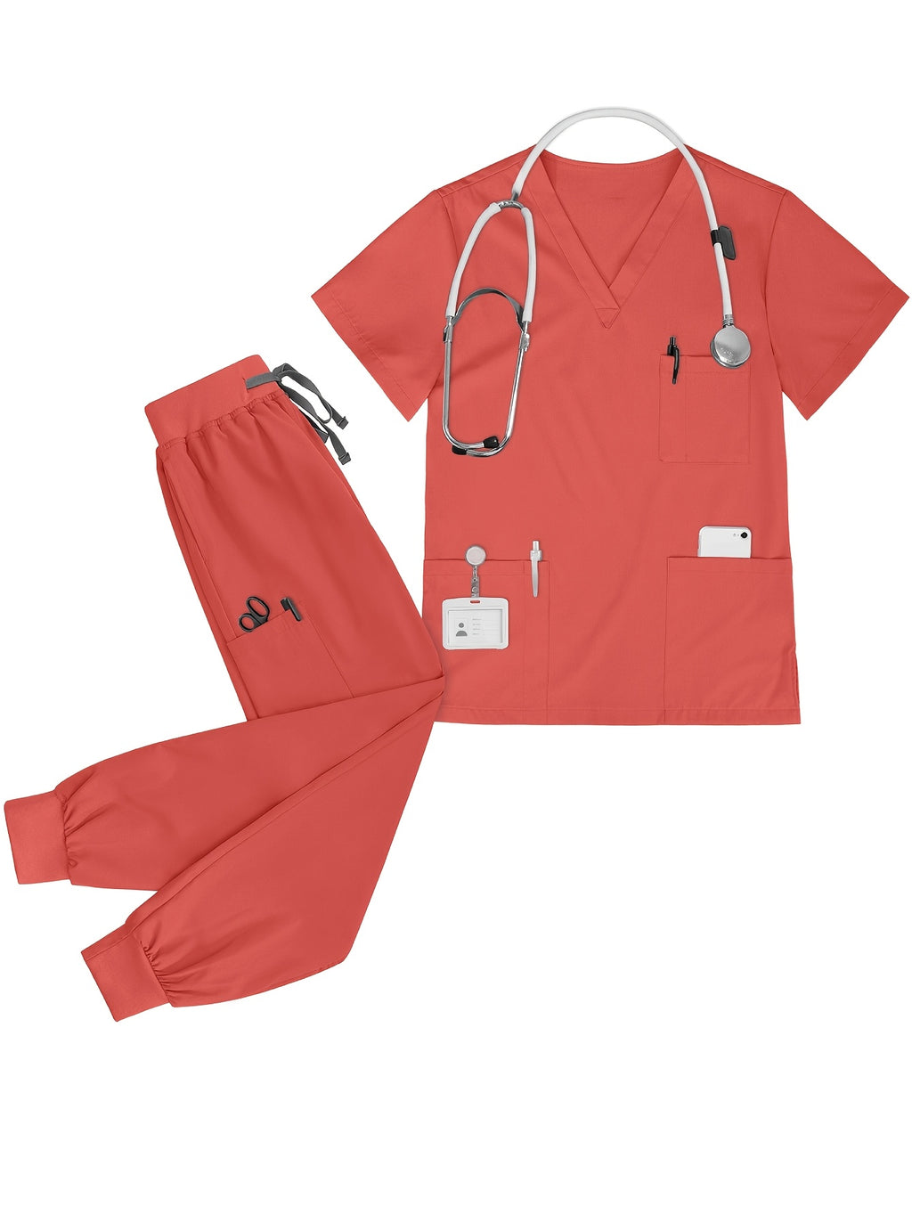 Women Scrub Set V-Neck Top & Jogger Pants 2pcs Nursing Uniform Suit Workwear for Hospital Dental Clinic Pet Clinic | Mira Roam