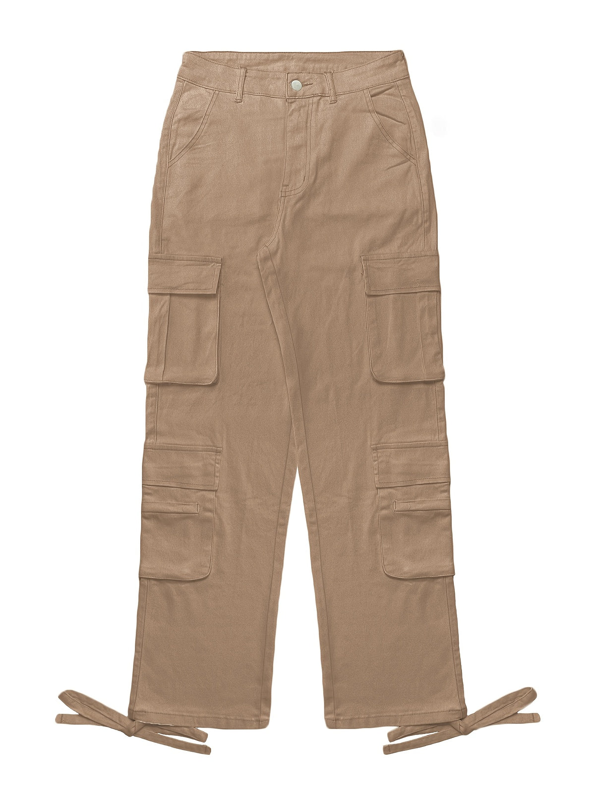 Low Waist Cargo Denim Pants Women Street Hip-Hop Style Multi Pocket Wide Leg Workwear Casual Jeans Apricot Grey Khaki S-XXL