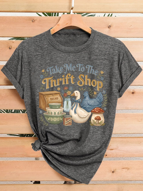 Bohemian Slogan Print T-Shirt Women Crew Neck Short Sleeve Casual Graphic Tee Viscose Blend Minimalist Spring Summer Fall Top S-XXL