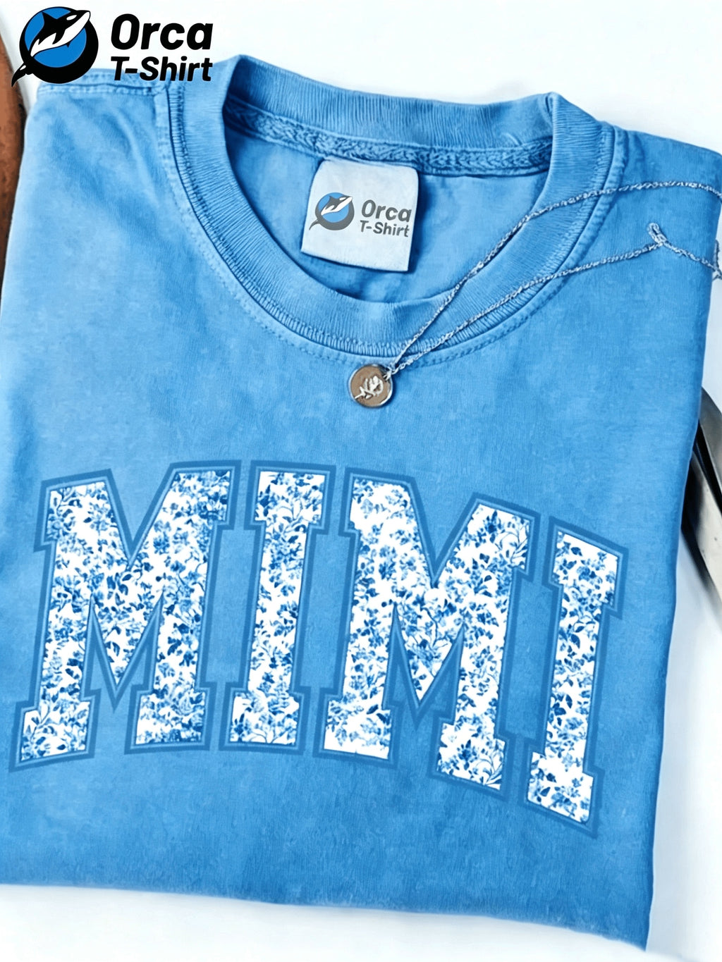 Floral MIMI Print Women T-Shirt Short Sleeve Loose Crew Neck Casual Graphic Tee Breathable Lightweight Everyday Top