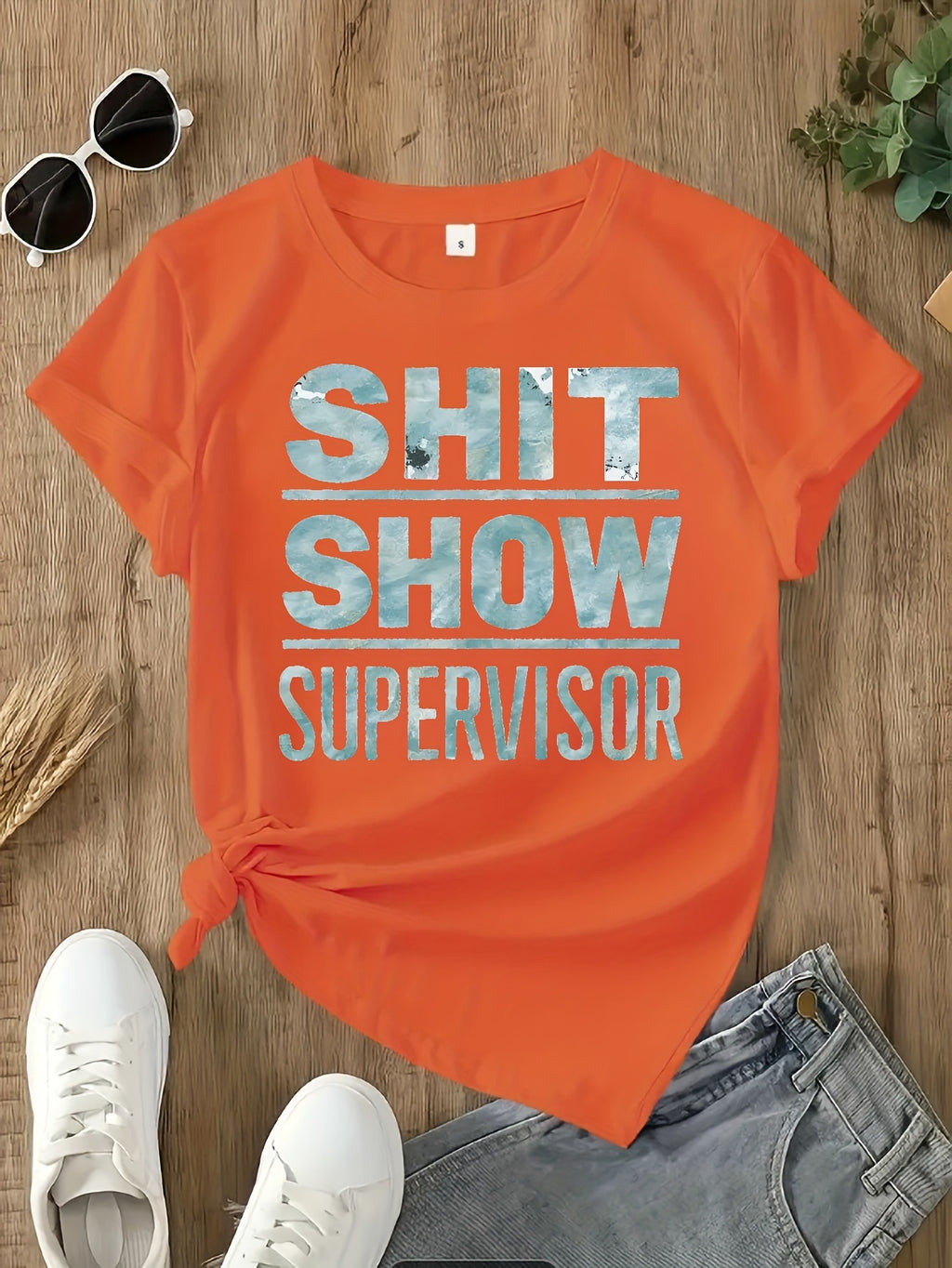 Chic Alphabet Letter Print T-Shirt Women Crew Neck Short Sleeve 180gsm Smooth Knit Mid Stretch Casual Everyday Fashion Graphic Tee Polyester Top S-XXL