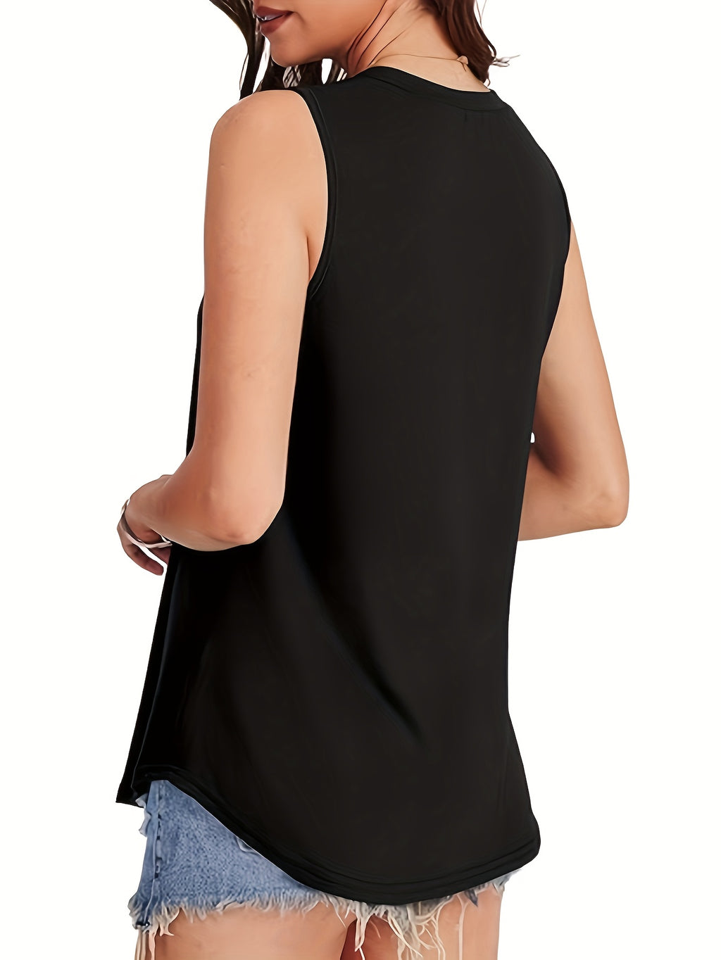 3 Piece Set Women Casual Loose Printed Sleeveless Vest - Round Neck Waist Design, European American Fashion, Breathable Lightweight Fabric, Spring Summer Chic Outfit