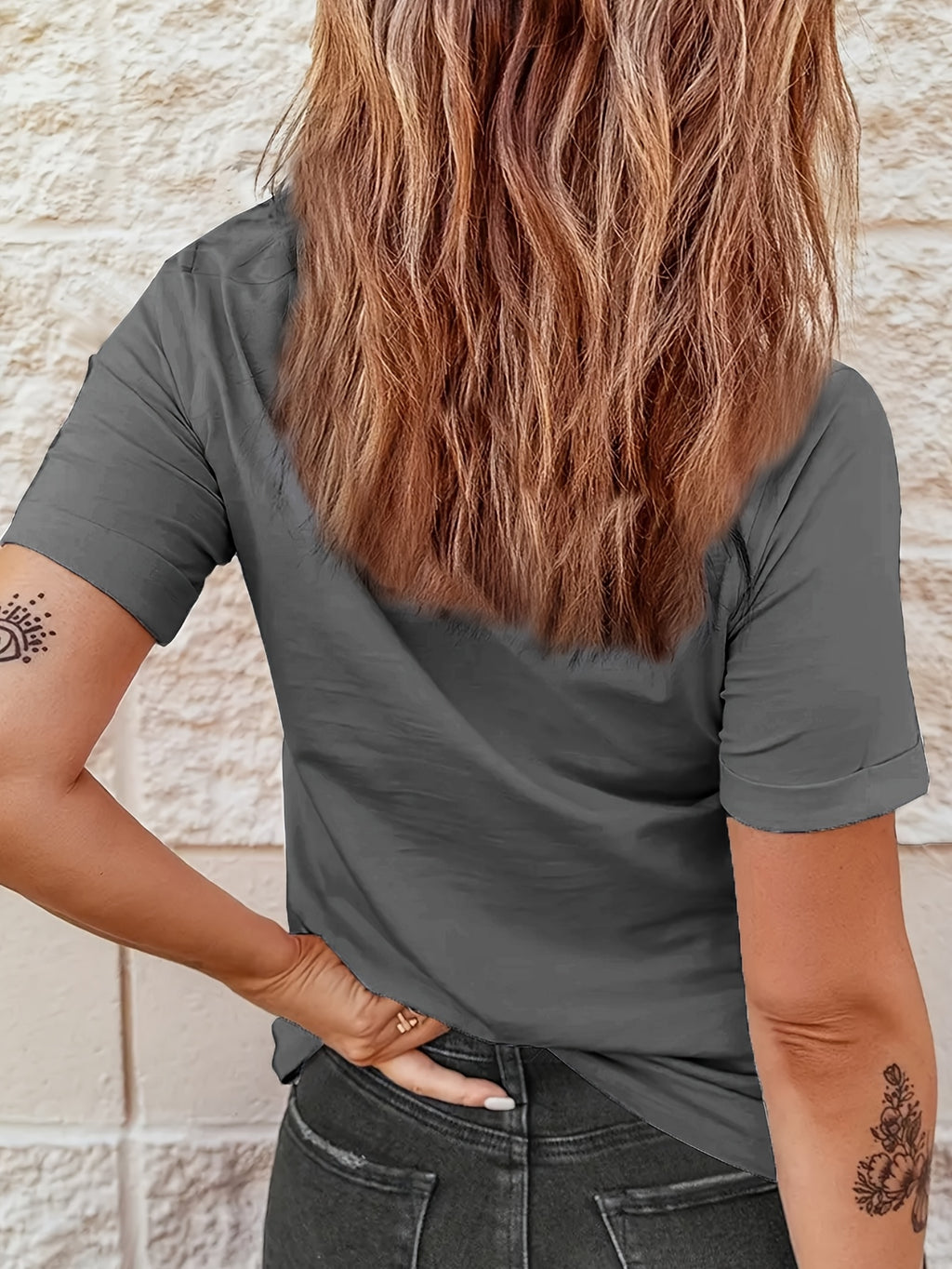 Letter Print Crew Neck T-Shirt for Women - Short Sleeve Lightweight Breathable Casual Graphic Tee 3-Season Everyday Top Multiple Colors