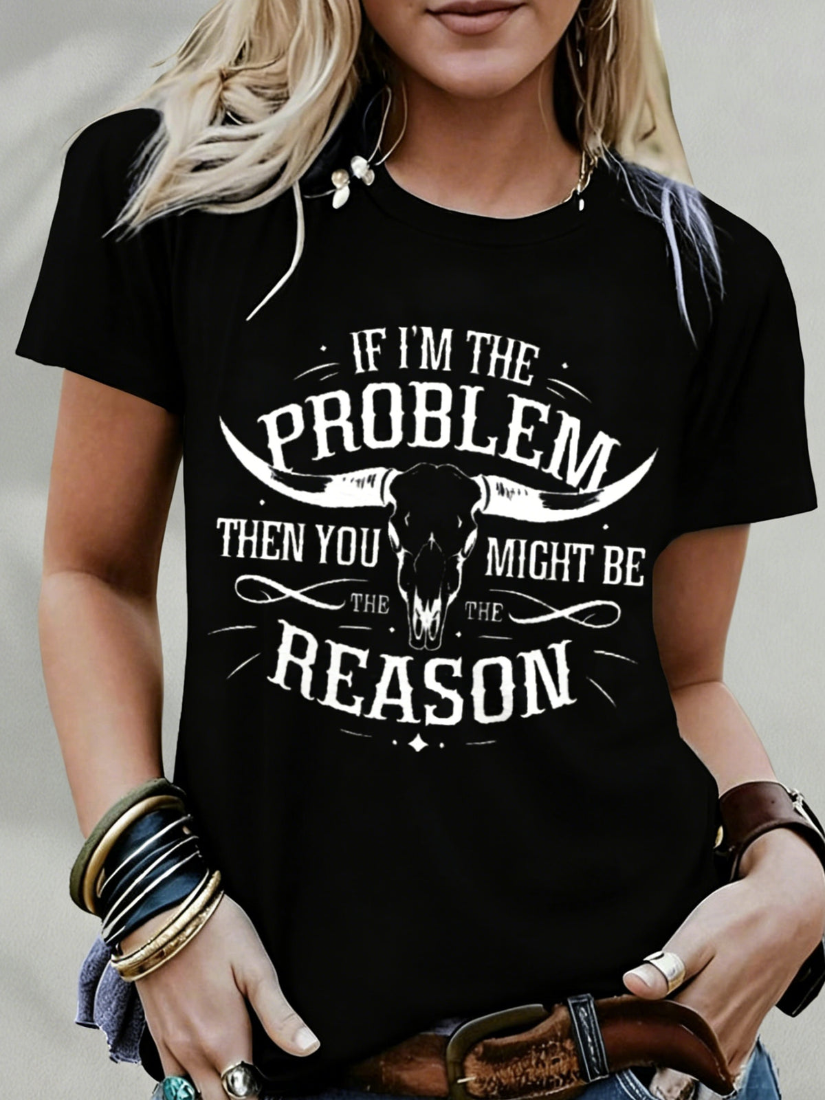 Letter Print Crew Neck T-Shirt Women Soft Stretch Casual Everyday Tee Chevron Jersey Knit All Season XS-XL