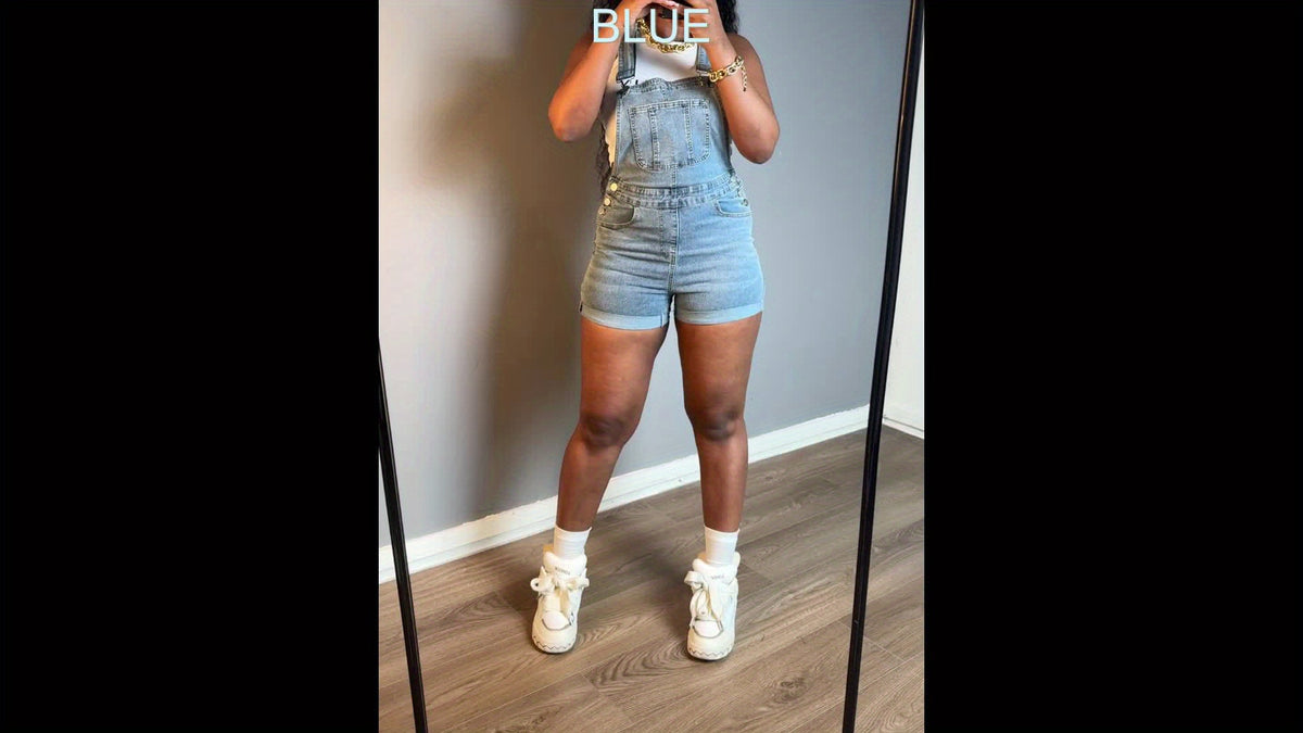 Sleeveless Denim Romper Women Slim Fit Button Trim Solid Color Jeans Playsuit Pockets Casual Summer One-Piece S-XXL