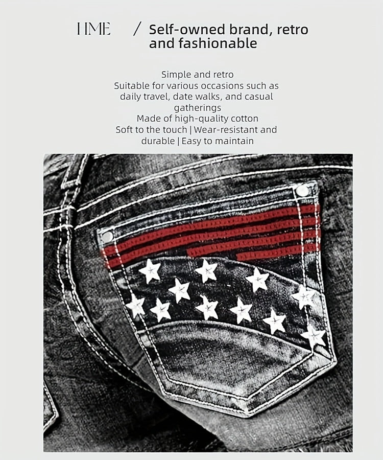 Women Star Striped American Flag Stretch Denim Shorts Patriotic Print Casual Summer Jean Shorts Grey XL
