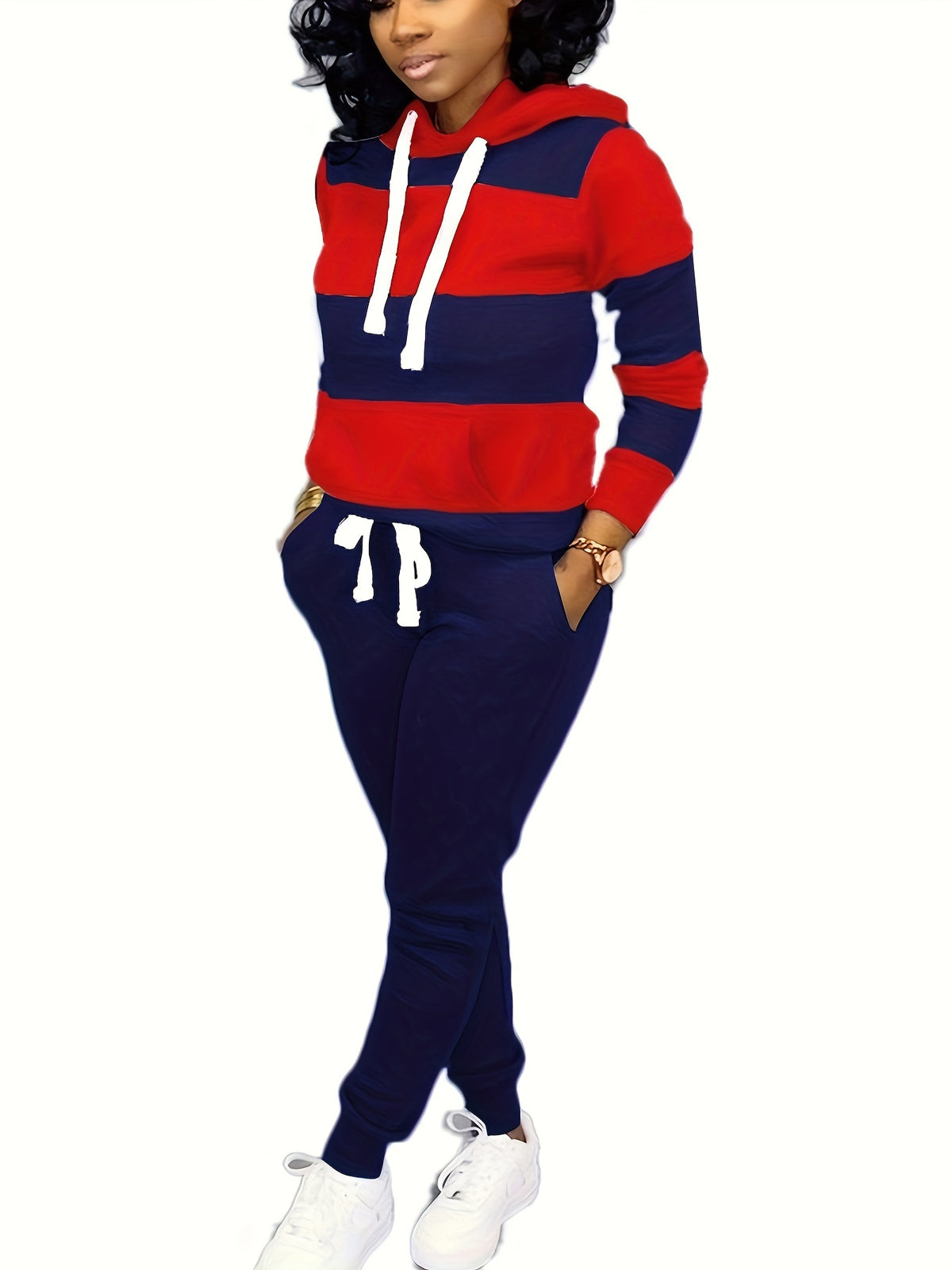 Women's 2-Piece Jogger Set Long Sleeve Sweatshirt and Sweatpants Casual Athletic Loungewear S-XXL