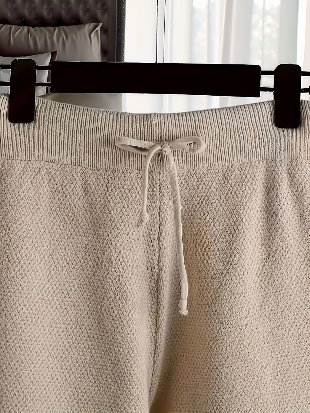 Waffle Texture Two-Piece Set Women Long Sleeve Hoodie High Waist Wide Leg Pants Casual Loose Retro Fall Tracksuit Set S-XXL