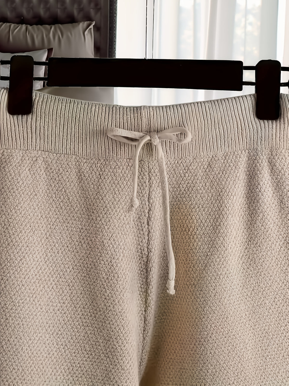 Waffle Texture Two-Piece Set Women Long Sleeve Hoodie High Waist Wide Leg Pants Casual Loose Retro Fall Tracksuit Set S-XXL