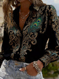 Peacock Print Casual Loose Dress Women Multicolor | Boho Flowy Style | S-XXL Multiple Colors