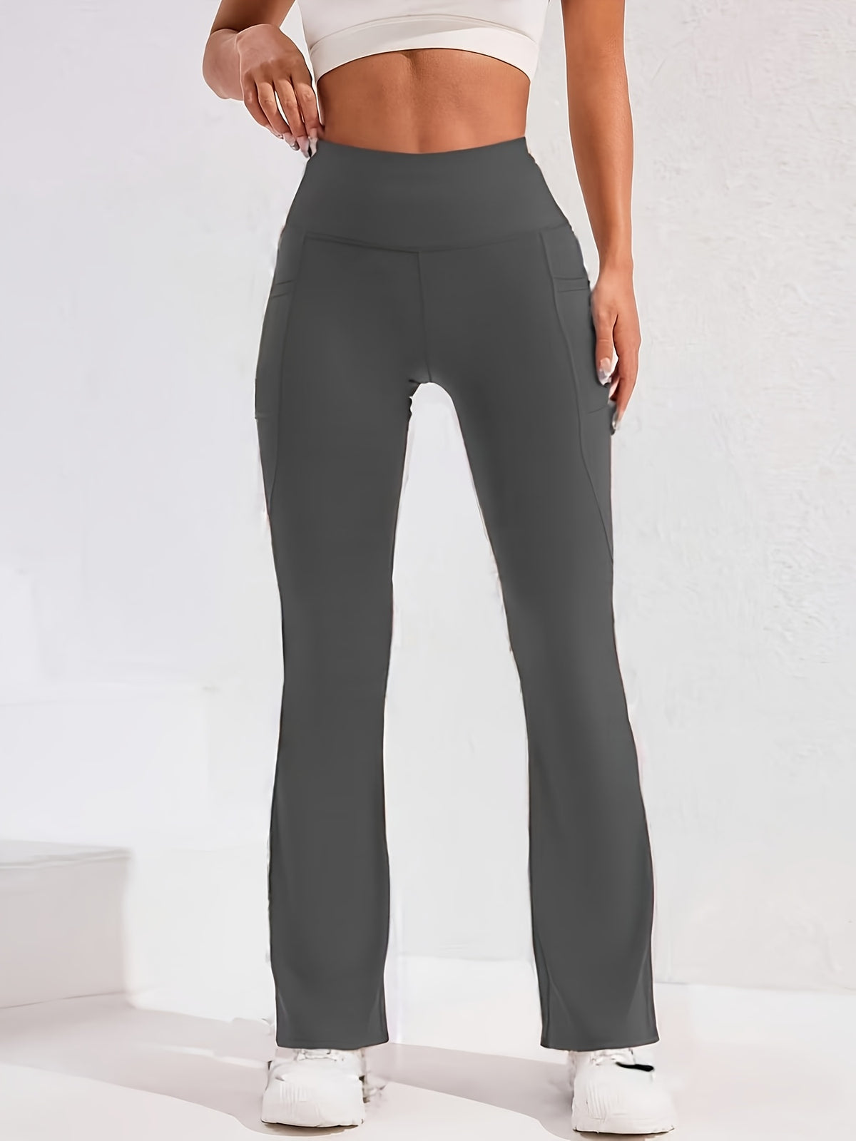 High Waist Flare Wide Leg Pants for Women – Naked Feel Butt Lifting High Elasticity Fabric, Smooth Flowing Silhouette Spring Summer Fall Comfortable Chic Everyday Bottoms S-XXL