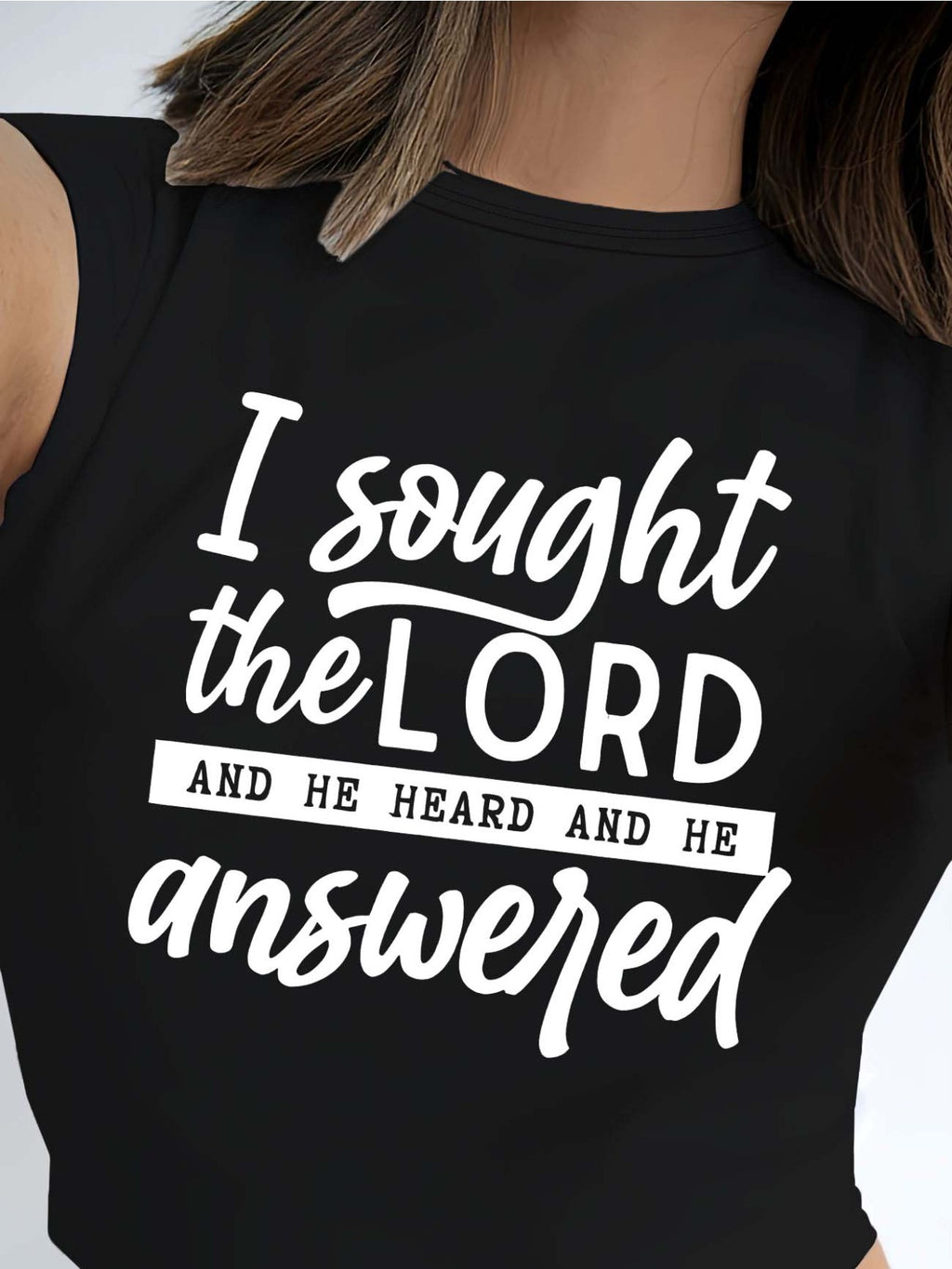 Faith Scripture Tee Women I Found The Lord He Healed Me Inspirational Print Crew Neck Short Sleeve Church T-Shirt Plus Size 0X-8XL