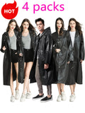 4pcs Reusable Rain Ponchos Adults Portable Hooded Raincoats Women Men Outdoor Camping Family Waterproof One Size 4 Colors