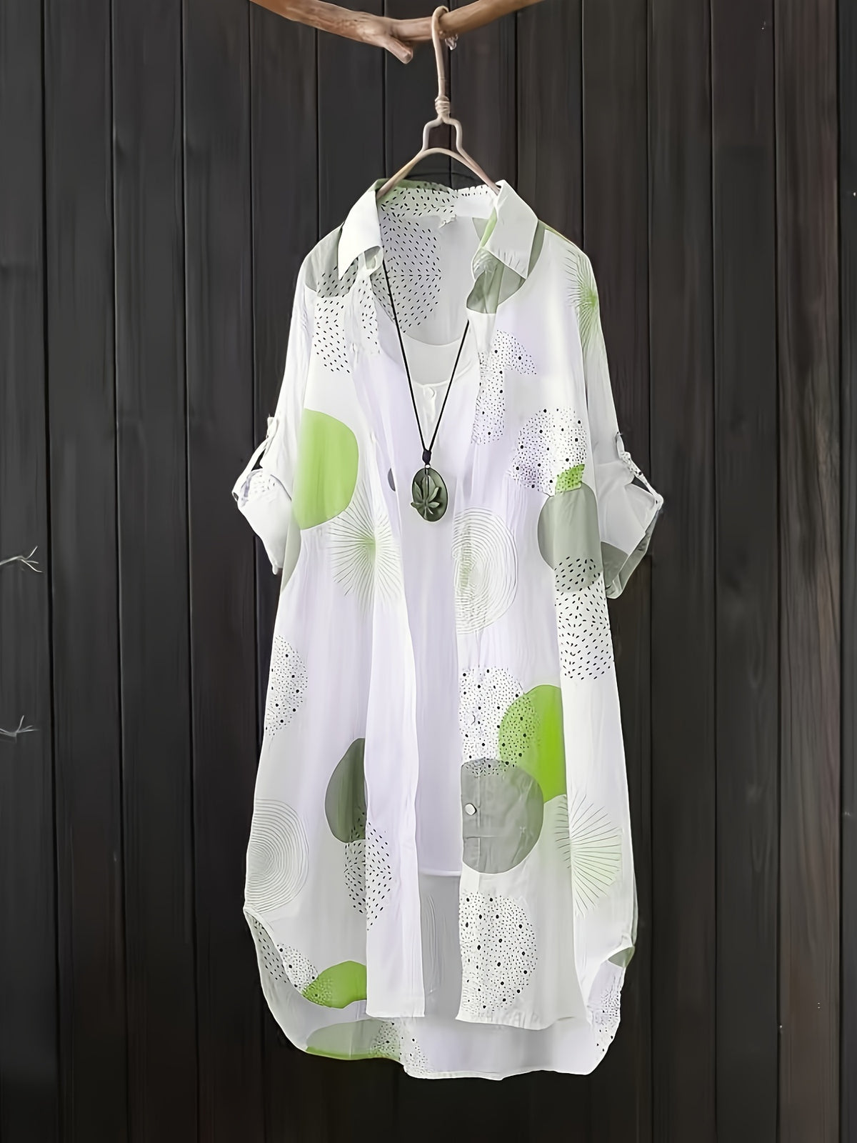 Women's Geometric Print Loose Blouse Long Sleeve Casual Elegant Shirt 100% Polyester Semi-Sheer Woven Top Fall Holiday Weekend Fashion