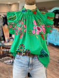 Floral Print Ruffle Sleeve Blouse Women Bohemian Turtleneck Tops Casual Summer Colorful Flower Shirt | Lightweight Boho Top for Teachers Moms Daily Wear S-XXL