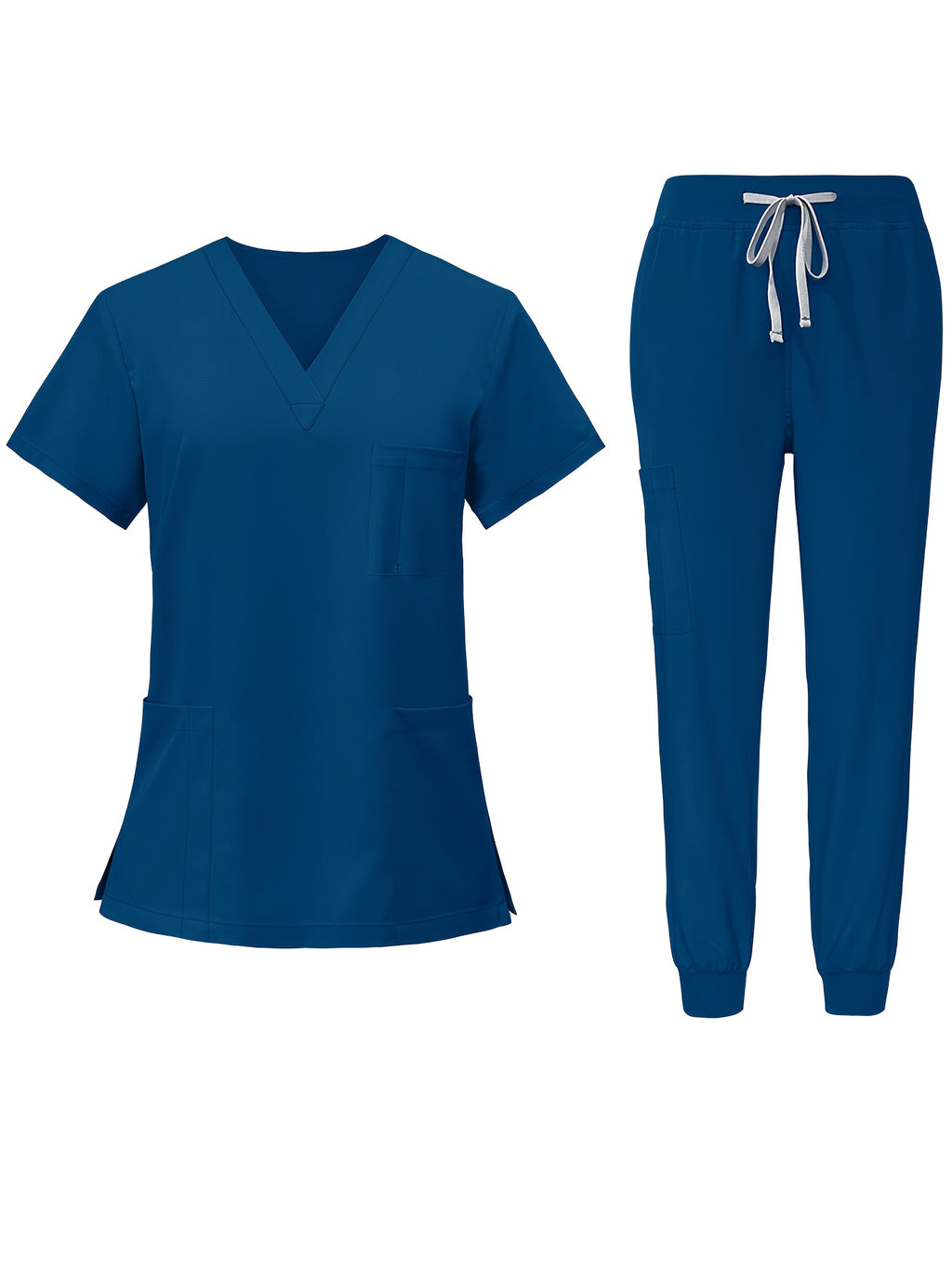 2pcs Scrub Suit Set for Women V-Neck Top & Jogger Pants Nursing Uniforms | Ships from US Warehouse