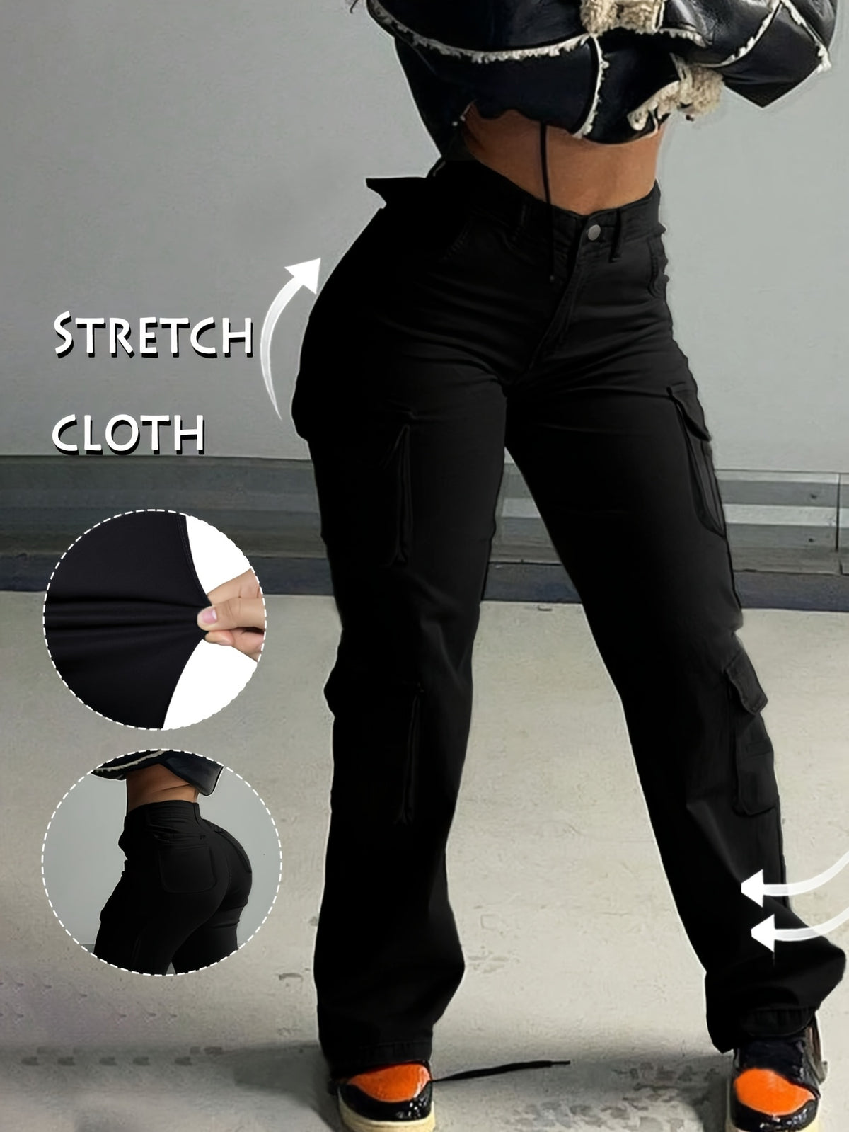 Low Waist Cargo Denim Pants Women Street Hip-Hop Style Multi Pocket Wide Leg Workwear Casual Jeans Apricot Grey Khaki S-XXL