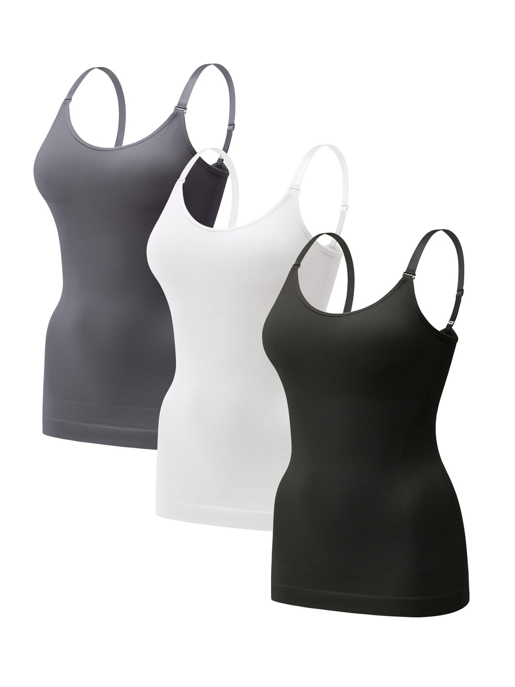 3-Pack Tummy Control Shapewear Tank Top Women Seamless Compression Camisole Body Shaper Breathable Daily Casual Wear