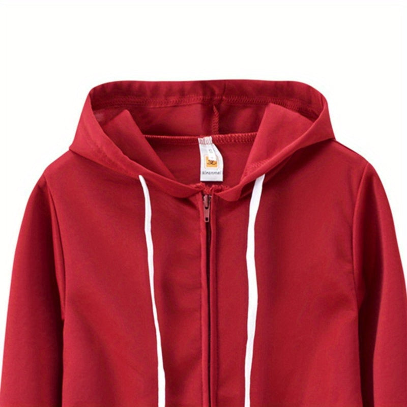 Women's Zip-Up Hoodie Jogger Set 2 Piece Tracksuit Sweatsuit Casual Solid Color Sweatpants Outfit S-XXL