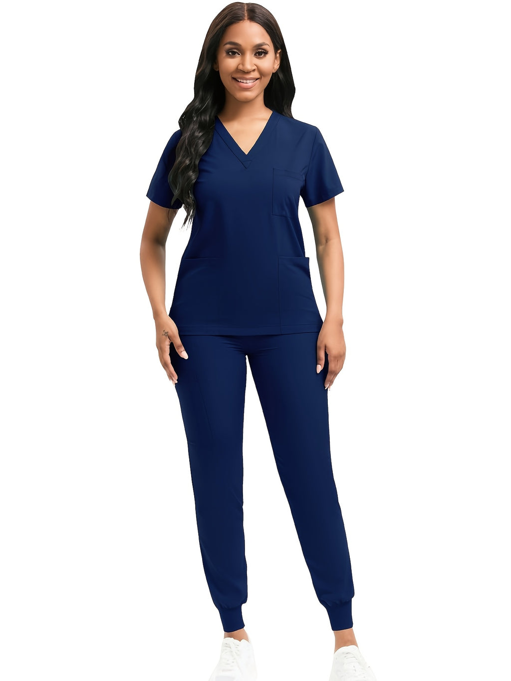 Women Scrub Set V-Neck Top & Jogger Pants 2pcs Nursing Uniform Suit Workwear for Hospital Dental Clinic Pet Clinic | Mira Roam