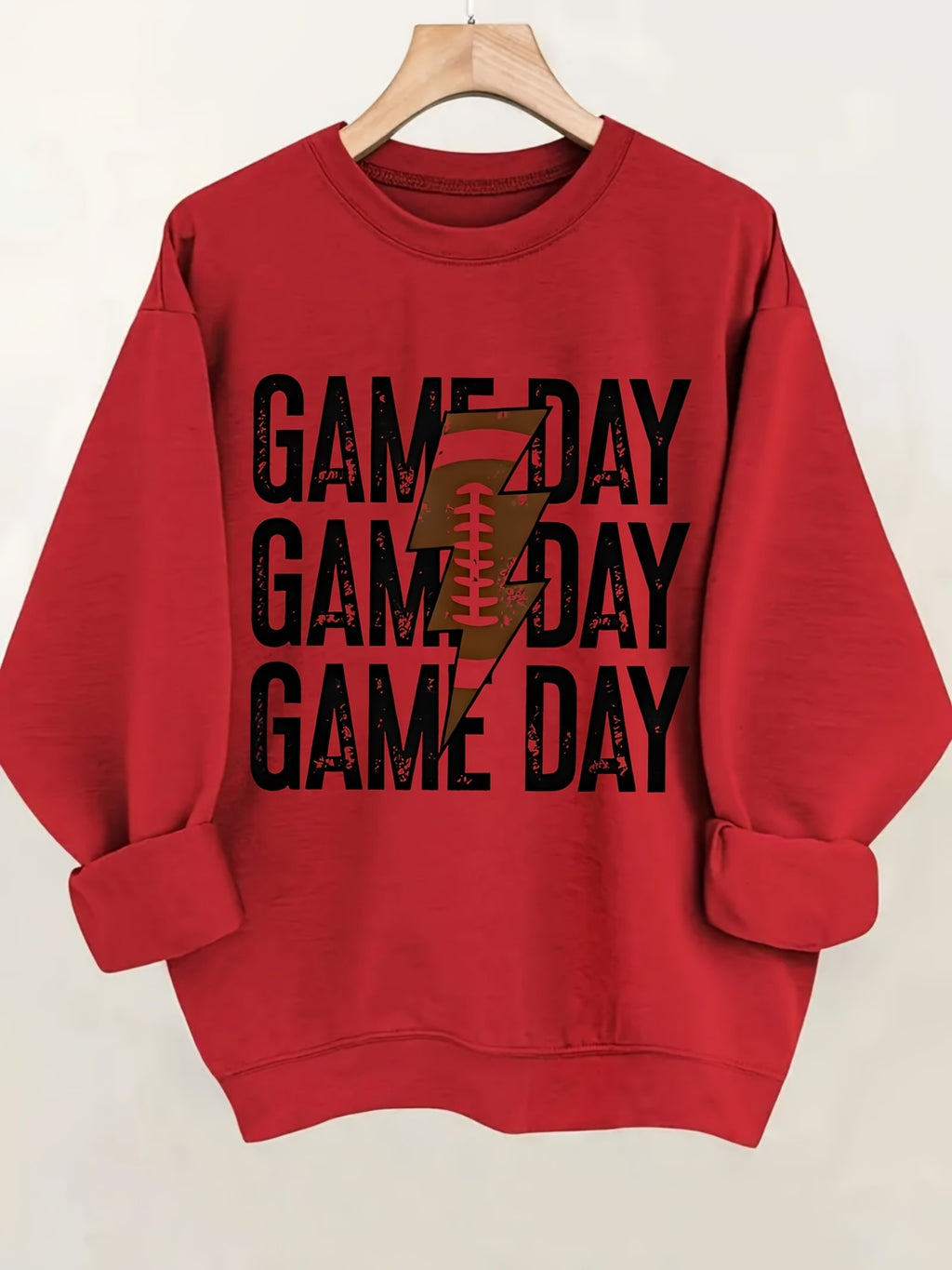 Game Day Football Graphic Crewneck Sweatshirt Women Casual Sports Fan Pullover Top Spring Fall Light Grey S-XXL