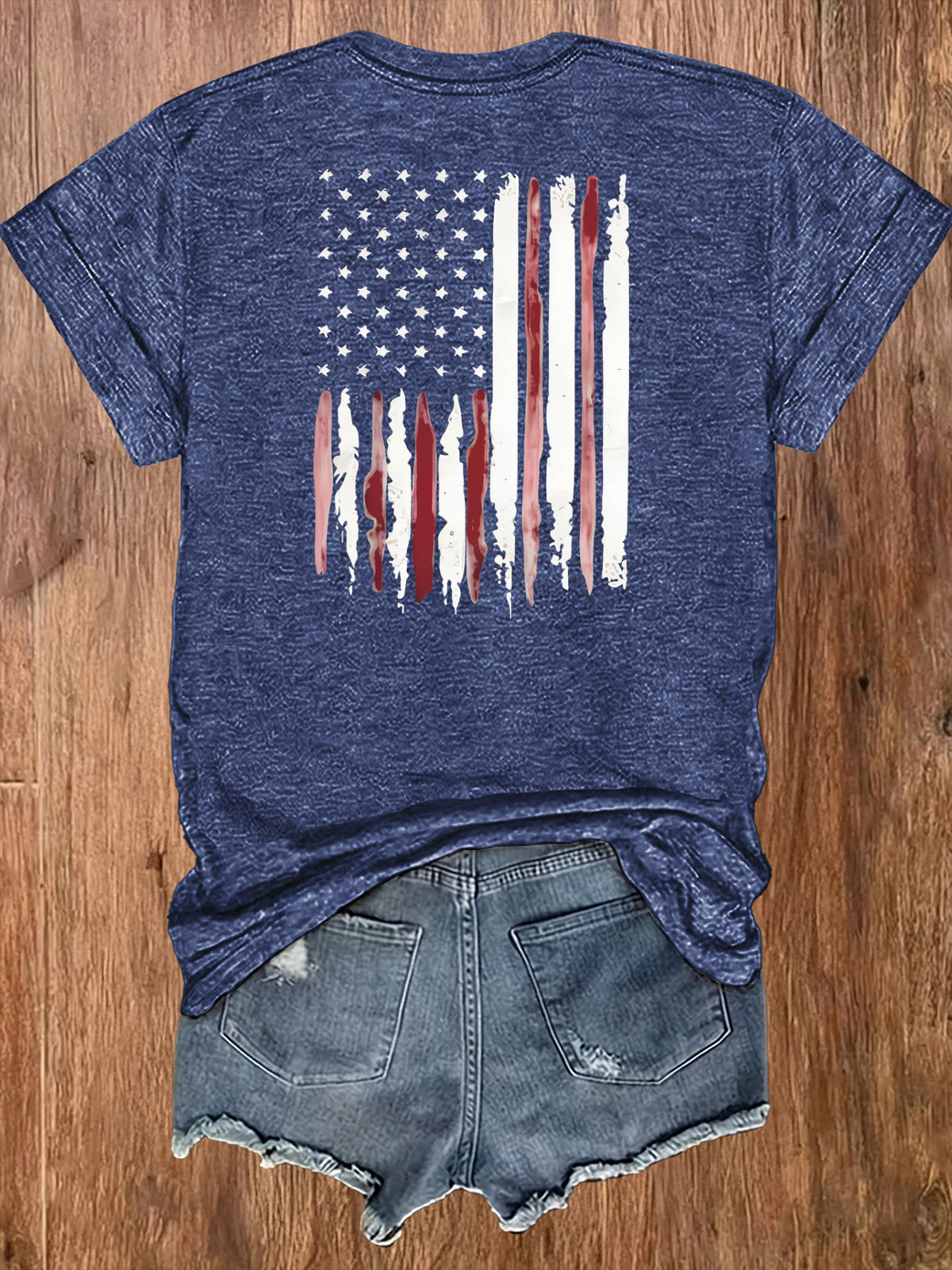 American Flag Print T-Shirt Women Patriotic Graphic Tee Short Sleeve Crew Neck | Fireworks USA Print Lightweight Breathable Top for 4th of July Summer Daily Wear