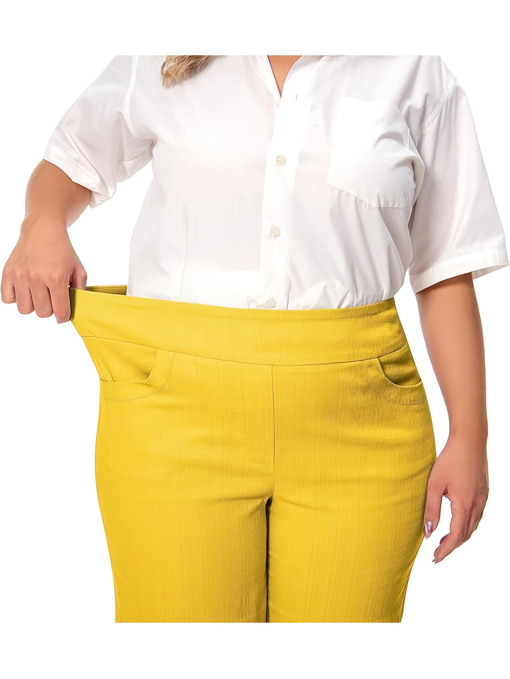 Women High Waist Stretchy Casual Summer Shorts Front Pockets Office Wear Solid Color Spring Fall Multi Colors