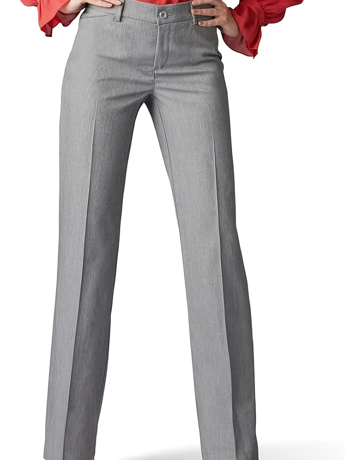 High Waist Straight Leg Pants Women Loose Elastic Waist Casual Trousers Fashionable Comfy Everyday Bottoms S-XXL