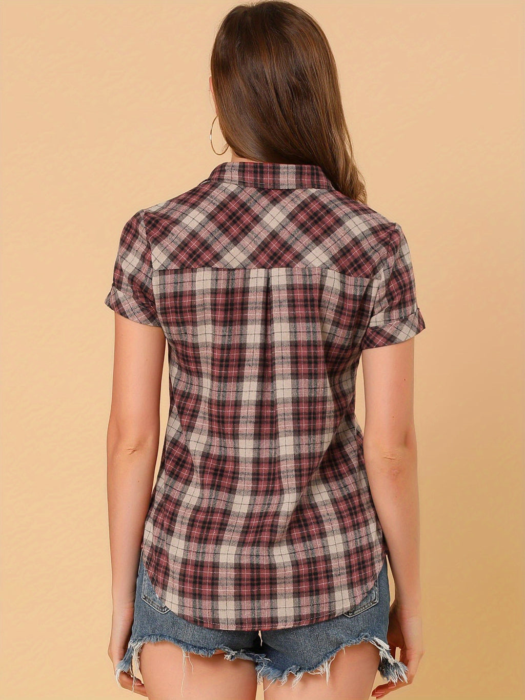 Western Plaid Button Shirt for Women | Classic Flannel Checkered Long Sleeve Top | Casual Country Style Blouse | Machine Washable Women's Plaid Shirt