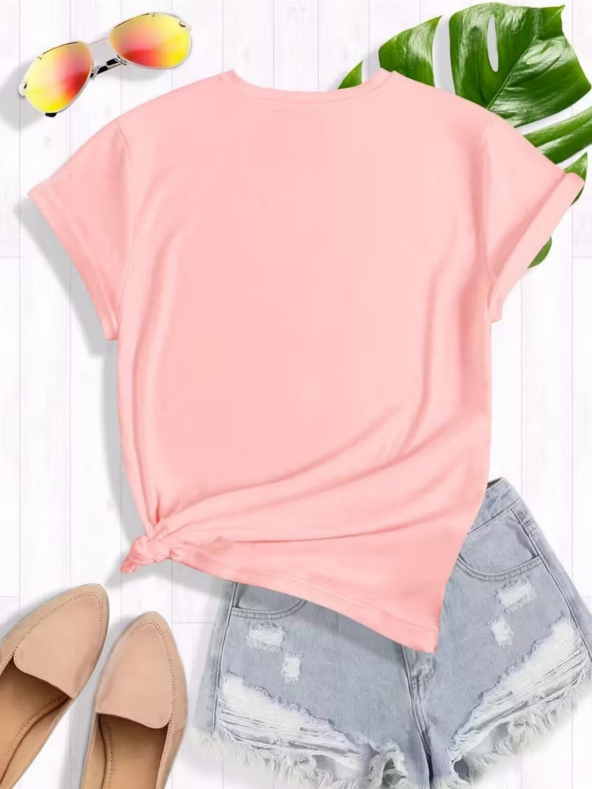 Floral MIMI Print Women T-Shirt Short Sleeve Loose Crew Neck Casual Graphic Tee Breathable Lightweight Everyday Top