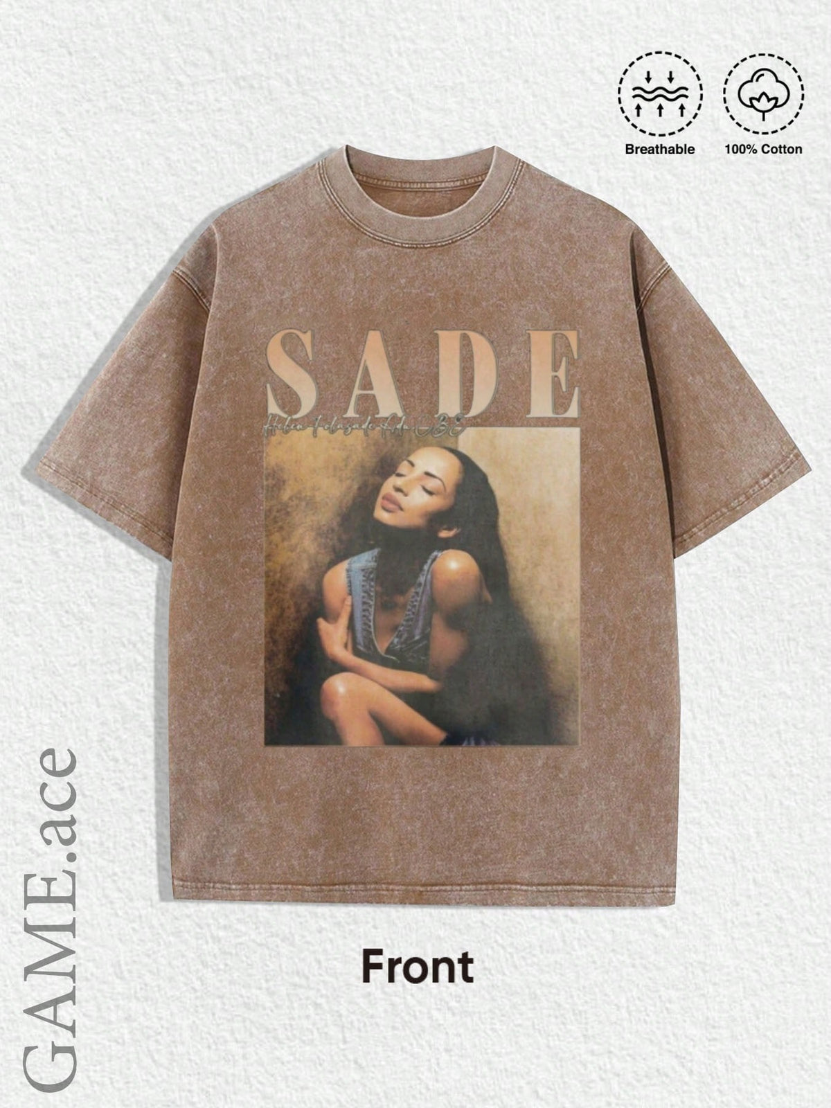 Y2K Retro Music Band Graphic Tee Women Vintage Sade Pattern Black Gold Print Casual Streetwear Bohemian T-Shirt XS-XL