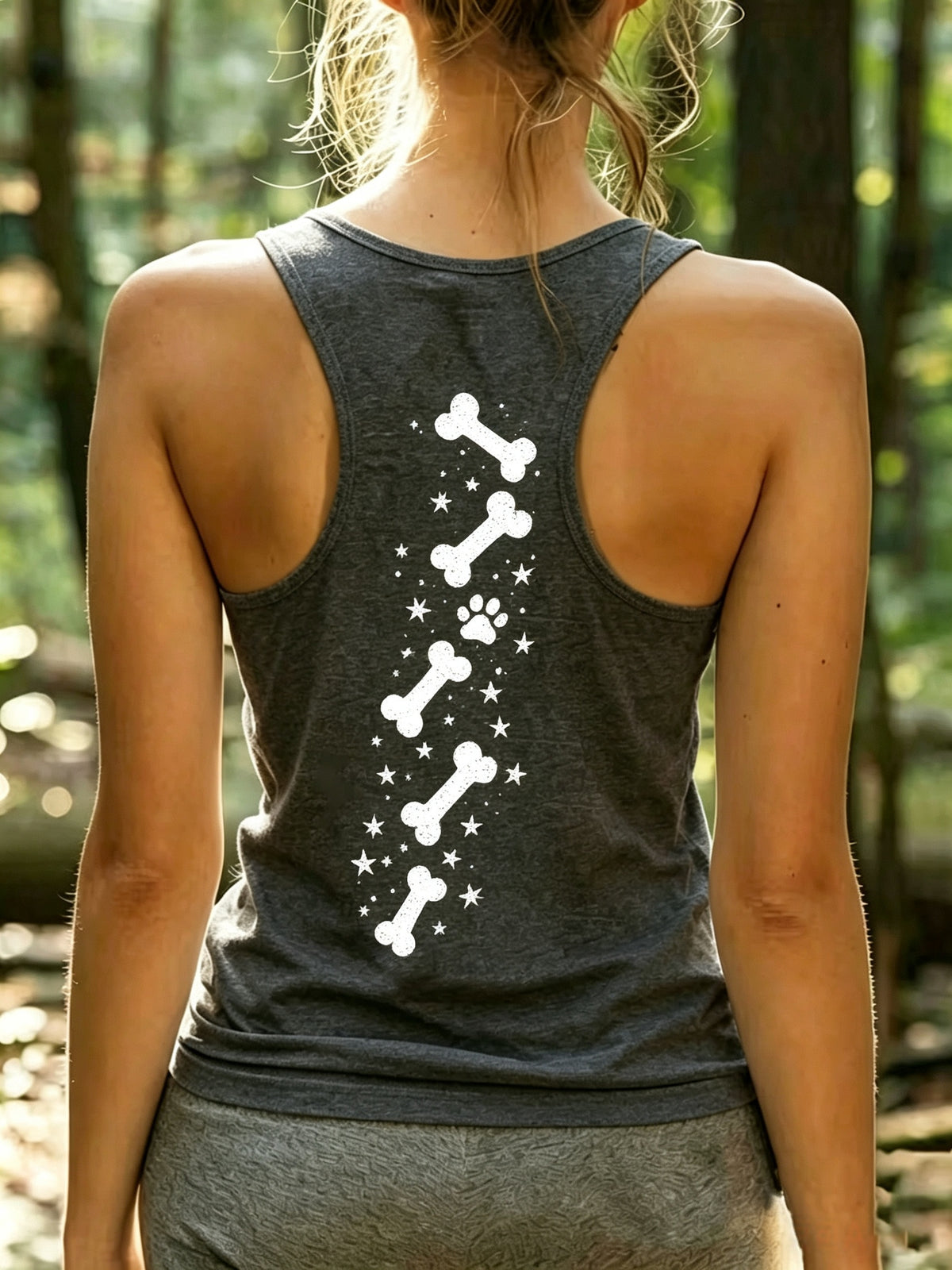 Paw Print Tank Top Women U Neck Heart Print Casual Spring Summer Sleeveless Top S-XXL