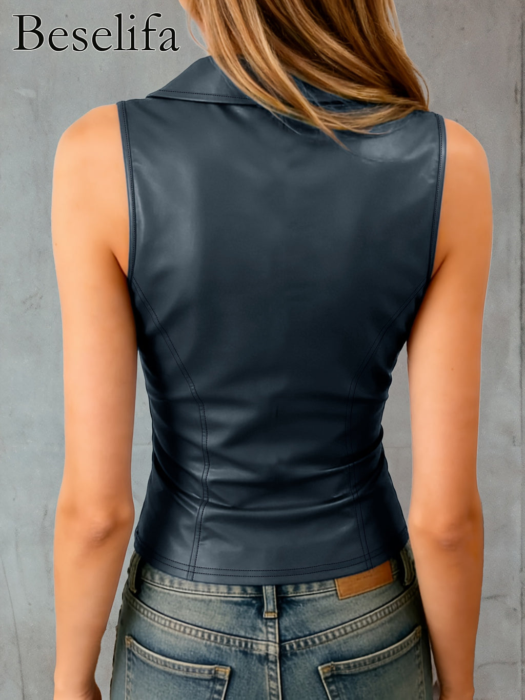 Lapel Sleeveless Slim Fit Vest for Women, Elegant Versatile Summer Tank Top, Casual Chic Blouse for Daily Wear Dates and Parties, Women's Fitted Camisole Top