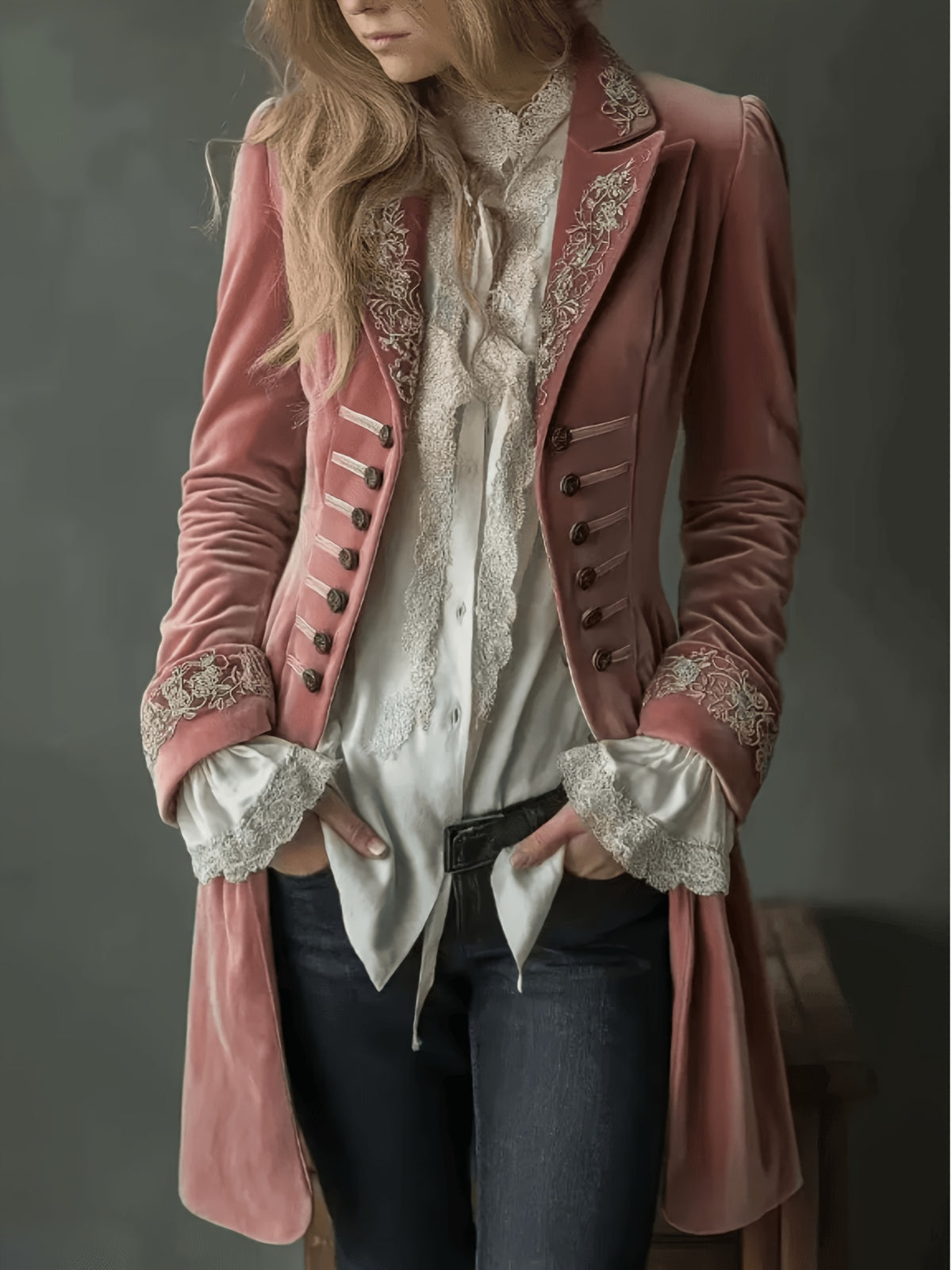 Women Elegant Casual Long Sleeve Reversible Collar Blouse Retro Work Casual Navy Black Grey Blue Peach Pink S-XXL