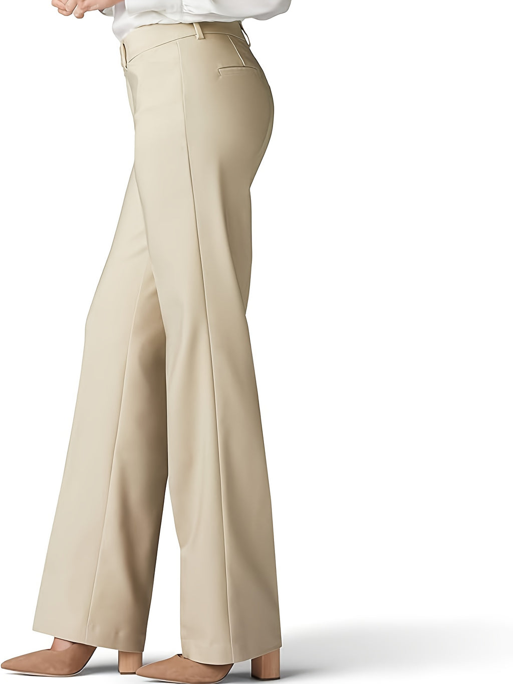 High Waist Straight Leg Pants Women Loose Elastic Waist Casual Trousers Fashionable Comfy Everyday Bottoms S-XXL