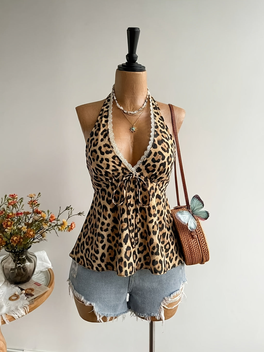 Women's Halter Tie Cami Top Spring Summer Vacation Casual Relaxed Daily Home Wear Outing Fresh Vibe