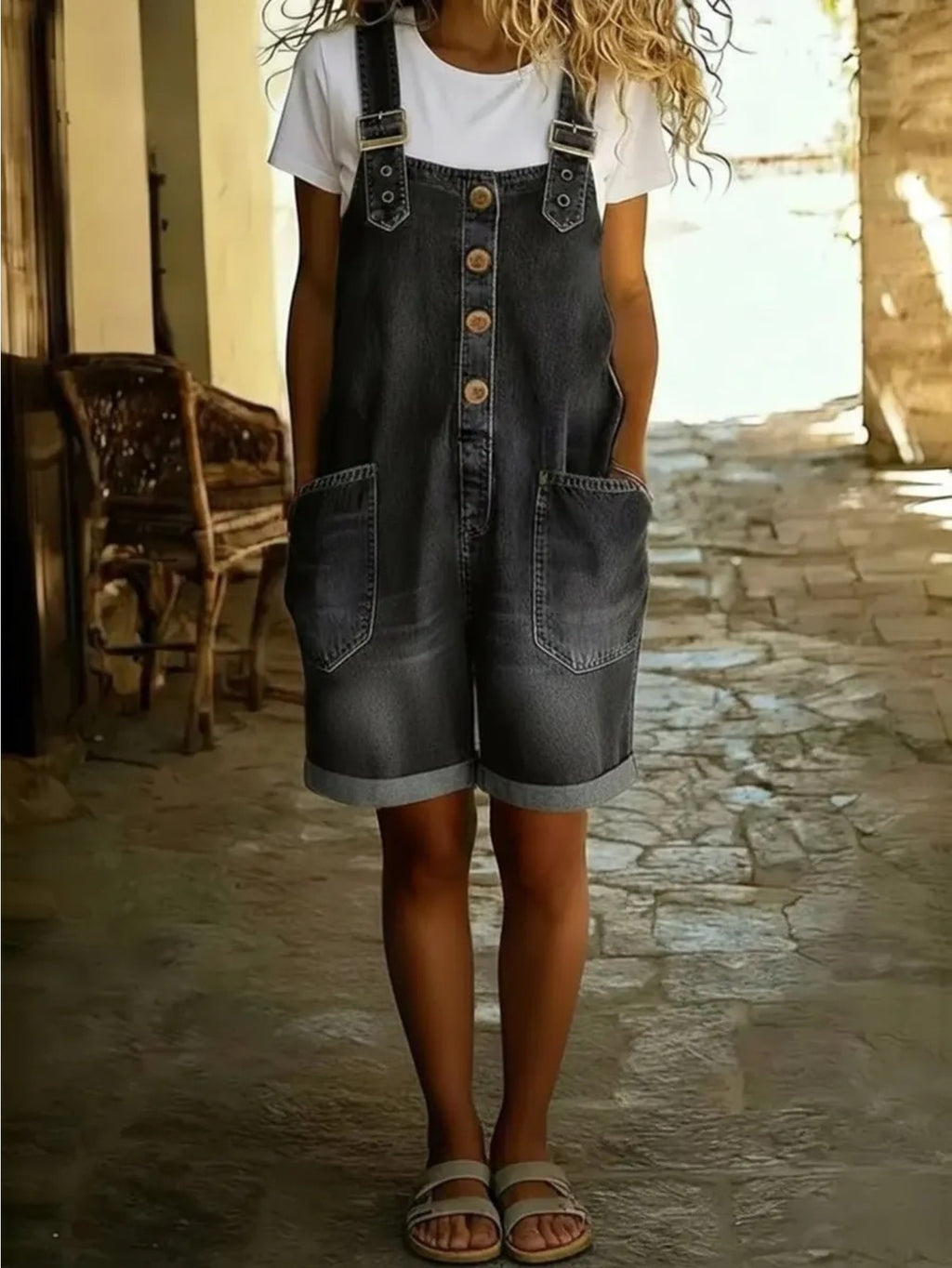 High Waist Denim Overall Shorts Women Loose Fit Short Length Slight Stretch Casual Summer Bib Overalls Spring S-XXL